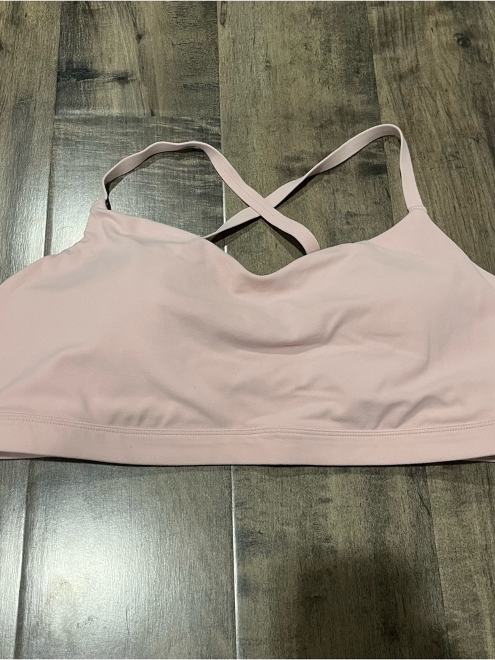 Athleta Elation Strappy Sports Bra Pink Size L Large Yoga Low Impact - Picture 3 of 11